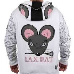 Lax Rat Flow Society Lacrosse Hoodie Full Zip Jacket Streetwear Hoodie Sz Large